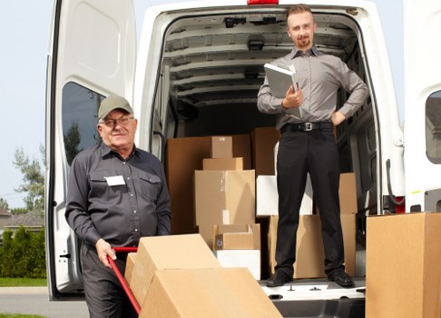 Team collecting office furniture from a Uxbridge commercial property