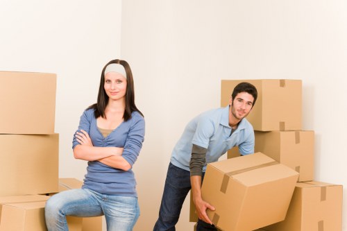 Furniture and boxes being loaded into a van in Uxbridge