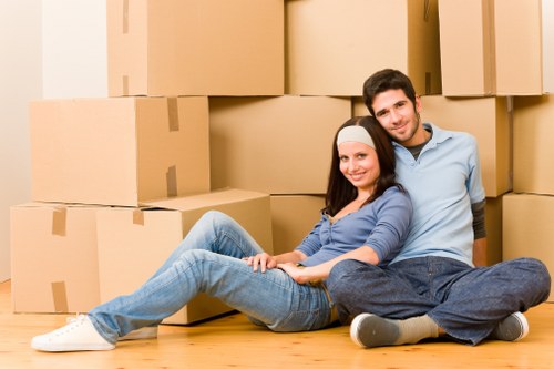 Loaded office removal van ready for a business move in Uxbridge