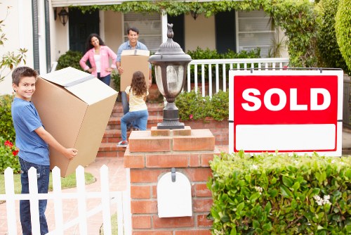Moving van loading belongings for a Uxbridge property move